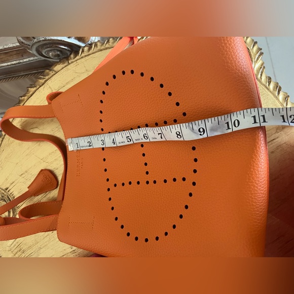 Leather orange women bag - Picture 10 of 11